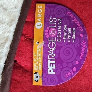 Petrageous Designs Red Sherpa Dog Jacket Size Large NWT